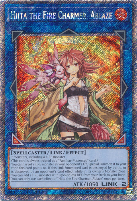 Hiita the Fire Charmer, Ablaze (Platinum Secret Rare) - RA04-EN074 - Platinum Secret Rare - 1st Edition