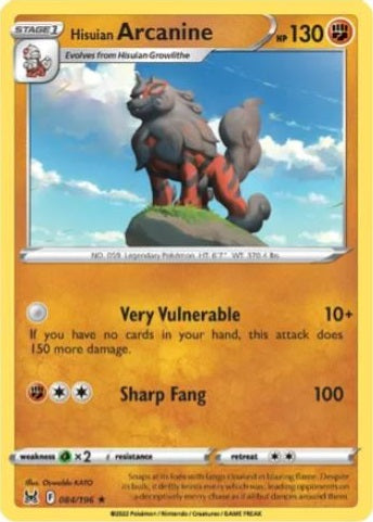 Hisuian Arcanine - 084/196 - Rare - Theme Deck Exclusive available at 401 Games Canada