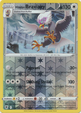 Hisuian Braviary - 132/189 - Rare - Reverse Holo available at 401 Games Canada