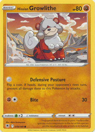 Hisuian Growlithe - 070/189 - Common available at 401 Games Canada
