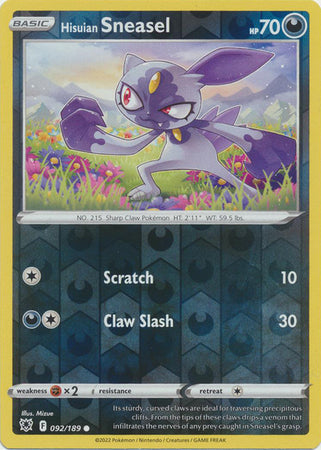 Hisuian Sneasel - 092/189 - Common - Reverse Holo available at 401 Games Canada