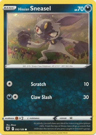 Hisuian Sneasel - 092/189 - Holo Promo available at 401 Games Canada