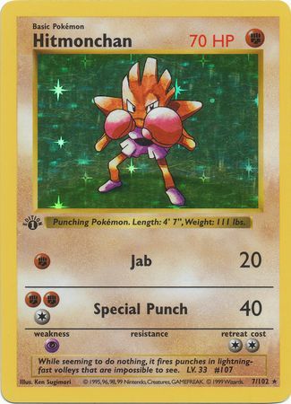 Hitmonchan - 7/102 - Holo - 1st Edition available at 401 Games Canada