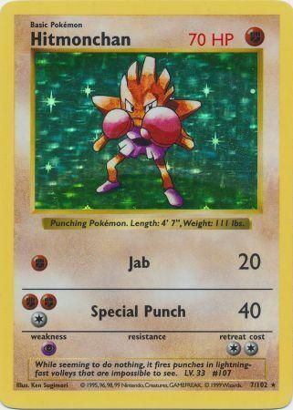 Hitmonchan - 7/102 - Holo - Shadowless available at 401 Games Canada