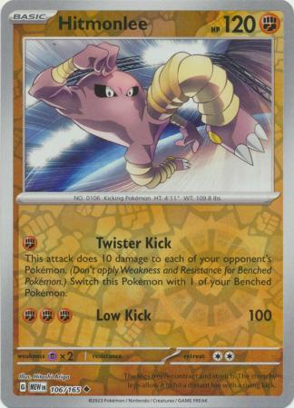 Hitmonlee - 106/165 - Uncommon - Reverse Holo available at 401 Games Canada