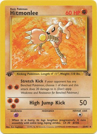 Hitmonlee - 22/62 - Rare - 1st Edition available at 401 Games Canada