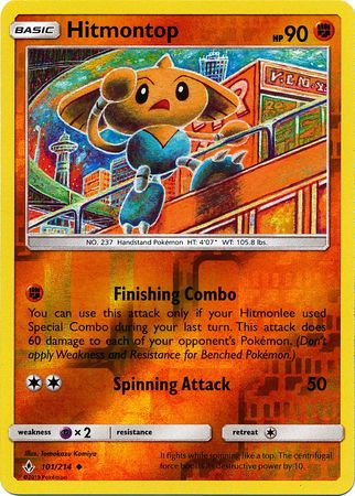 Hitmontop - 101/214 - Uncommon - Reverse Holo available at 401 Games Canada