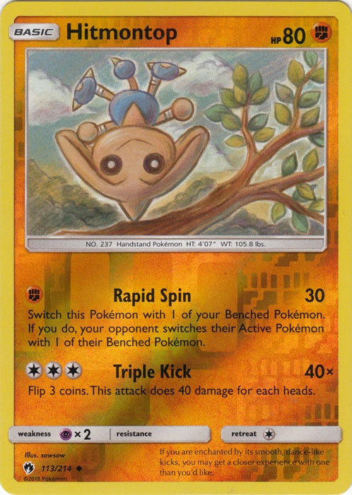 Hitmontop - 113/214 - Reverse Foil available at 401 Games Canada