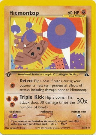 Hitmontop - 22/75 - Rare - 1st Edition available at 401 Games Canada