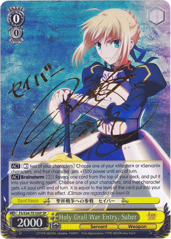 Holy Grail War Entry, Saber - FS/S34-TE16SP - Special Rare available at 401 Games Canada