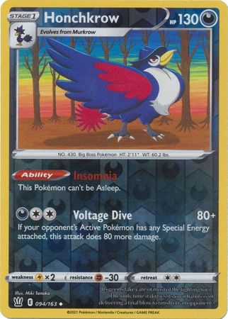 Honchkrow - 094/163 - Uncommon - Reverse Holo available at 401 Games Canada