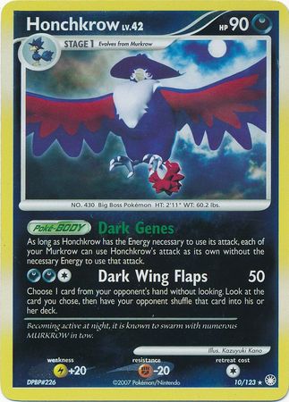 Honchkrow - 10/123 - Holo Rare - Reverse Holo available at 401 Games Canada