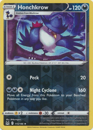 Honchkrow - 115/196 - Rare - Reverse Holo available at 401 Games Canada