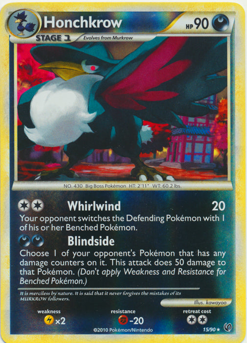 Honchkrow - 15/90 - Rare - Reverse Holo available at 401 Games Canada