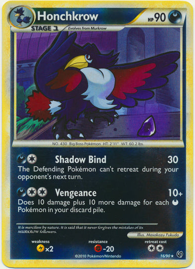 Honchkrow - 16/90 - Rare - Reverse Holo available at 401 Games Canada