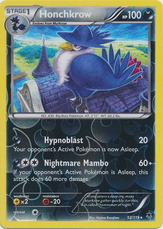 Honchkrow - 52/119 - Rare - Reverse Holo available at 401 Games Canada