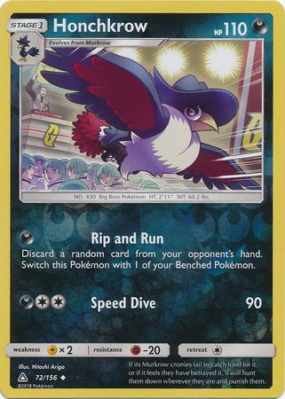 Honchkrow - 72/156 - Uncommon - Reverse Holo available at 401 Games Canada