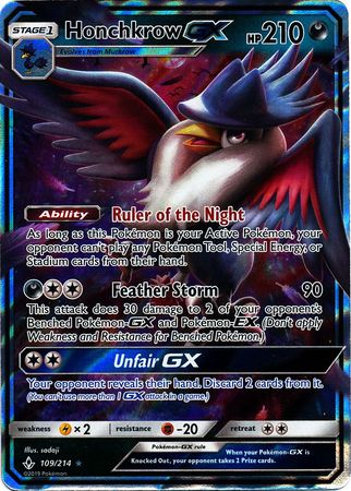 Honchkrow GX - 109/214 - Ultra Rare available at 401 Games Canada
