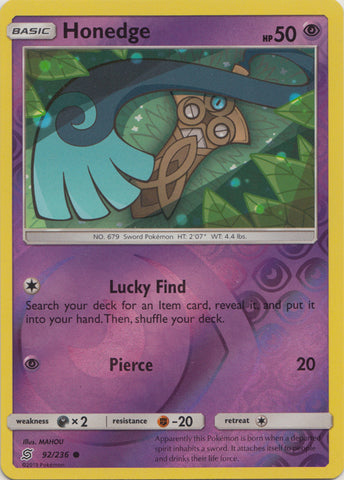 Honedge - 92/236 - Common - Reverse Holo available at 401 Games Canada
