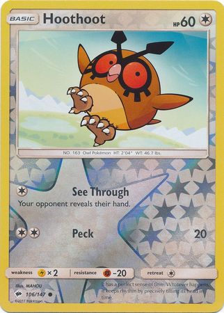 Hoothoot - 106/147 - Common - Reverse Holo available at 401 Games Canada