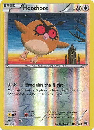 Hoothoot - 119/162 - Common - Reverse Holo available at 401 Games Canada