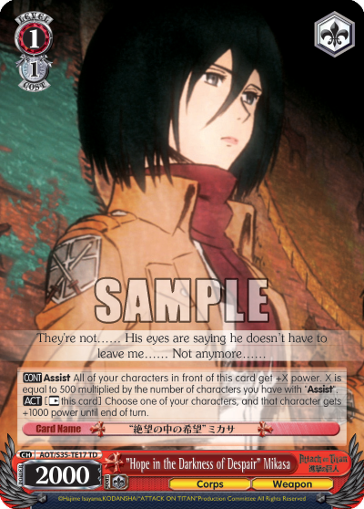 "Hope in the Darkness of Despair" Mikasa - AOT/S35-TE17 - Trial Deck available at 401 Games Canada