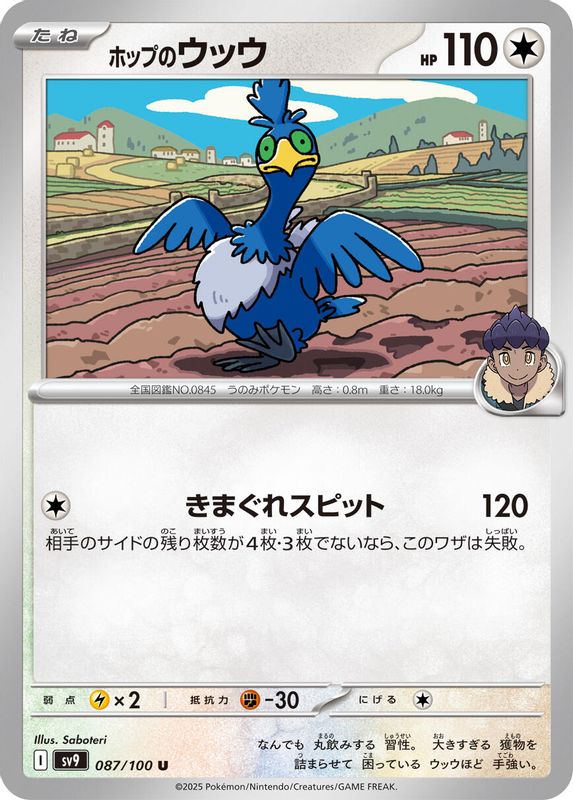 Hop's Cramorant (Japanese) - 087/100 - Uncommon