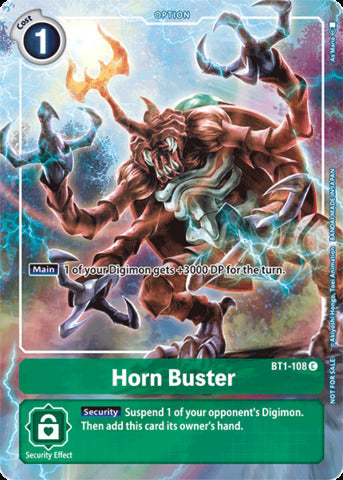 Horn Buster - BT1-108 - Promo (Tamer's Evolution Box 1) available at 401 Games Canada