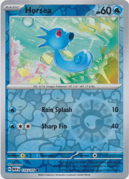 Horsea - 116/165 - Common - Reverse Holo available at 401 Games Canada