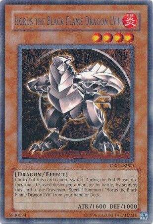 Horus the Black Flame Dragon LV4-DR3-EN006 - Rare available at 401 Games Canada