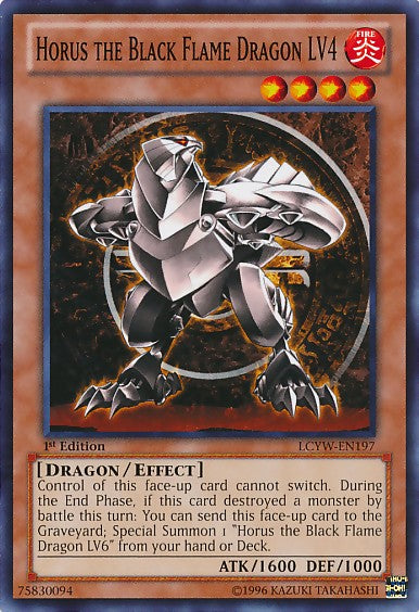 Horus the Black Flame Dragon LV4 - LCYW-EN197 - Common - 1st Edition available at 401 Games Canada