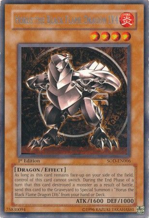 Horus the Black Flame Dragon LV4 - SOD-EN006 - Rare - 1st Edition available at 401 Games Canada