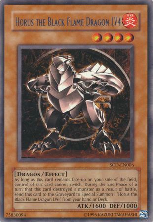 Horus the Black Flame Dragon LV4 - SOD-EN006 - Rare - Unlimited available at 401 Games Canada