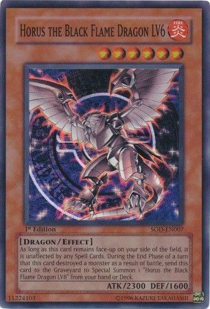 Horus the Black Flame Dragon LV6 - SOD-EN007 - Super Rare - 1st Edition available at 401 Games Canada