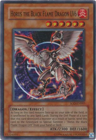 Horus the Black Flame Dragon LV6 - SOD-EN007 - Super Rare - Unlimited available at 401 Games Canada