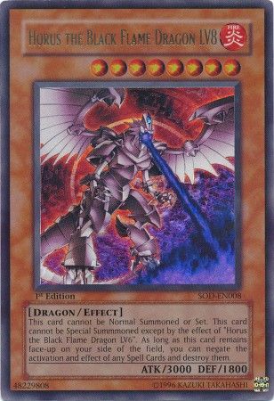 Horus the Black Flame Dragon LV8 - SOD-EN008 - Ultra Rare - 1st Edition available at 401 Games Canada