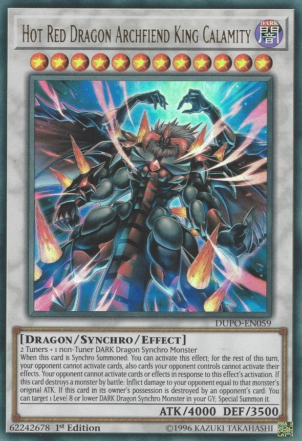 Hot Red Dragon Archfiend King Calamity - DUPO-EN059 - Ultra Rare - 1st Edition available at 401 Games Canada