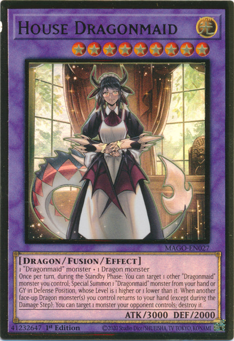 House Dragonmaid - MAGO-EN027 - Premium Gold Rare - 1st Edition available at 401 Games Canada