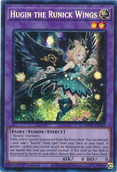 Hugin the Runick Wings - MP23-EN249 - Prismatic Secret Rare - 1st Edition available at 401 Games Canada