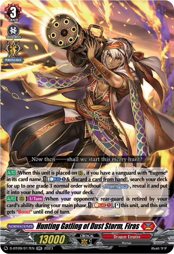Hunting Gatling of Dust Storm, Firas - D-BT09/017 - Double Rare available at 401 Games Canada