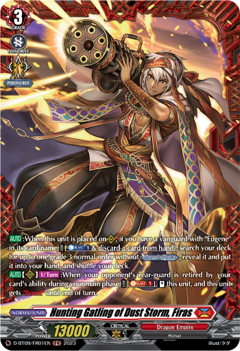 Hunting Gatling of Dust Storm, Firas - D-BT09/FR01 - Frame Rare available at 401 Games Canada