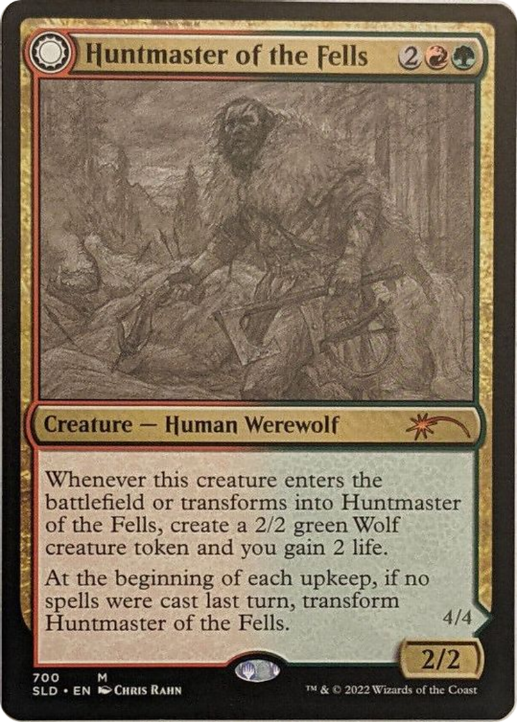 Huntmaster of the Fells // Ravager of the Fells - Artist Series: Chris Rahn  Secret Lair (Foil Sketch Version) (SLD)