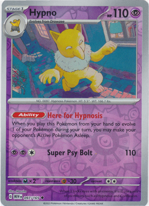 Hypno - 097/165 - Uncommon - Reverse Holo available at 401 Games Canada