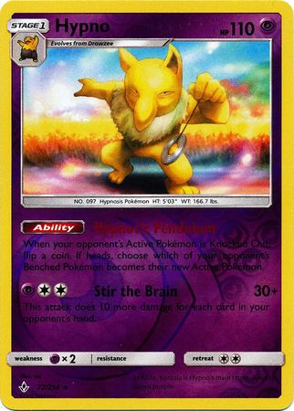 Hypno - 72/214 - Rare - Reverse Holo available at 401 Games Canada