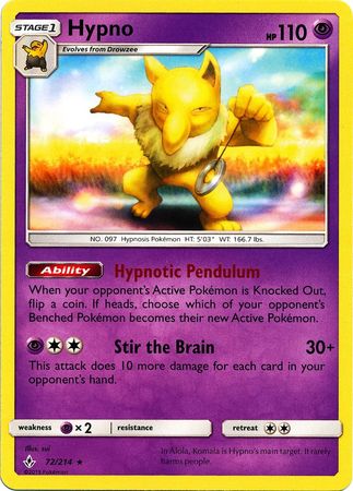 Hypno - 72/214 - Rare available at 401 Games Canada