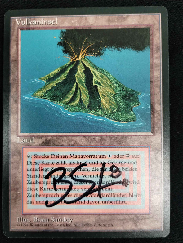 Volcanic Island - Revised Foreign Black Border - German - Artist Signed - SP