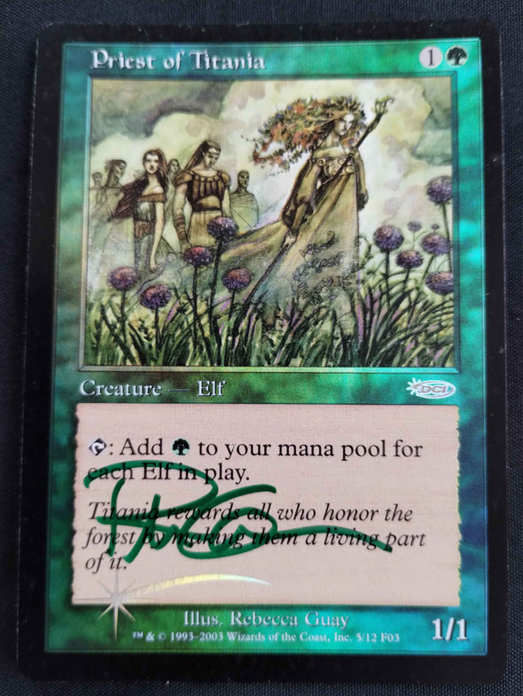 Priest of Titania - FNM Promo - Foil - Artist Signed - MP-