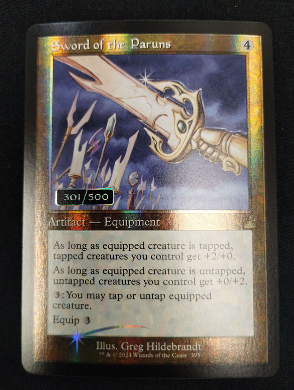 Sword of the Paruns - Double Rainbow Serialized Foil - Ravnica Remastered 301/500 - NM