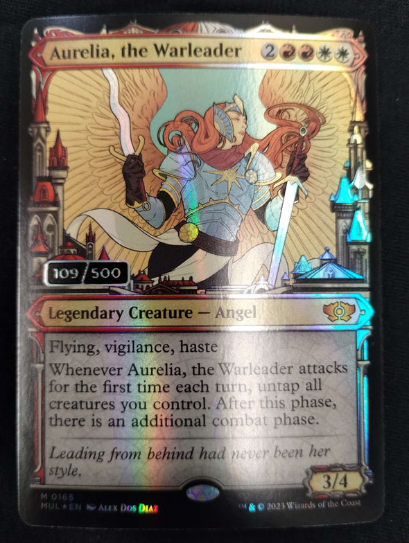 Aurelia, the Warleader - Double Rainbow Serialized Foil - Multiverse Legends 109/500
