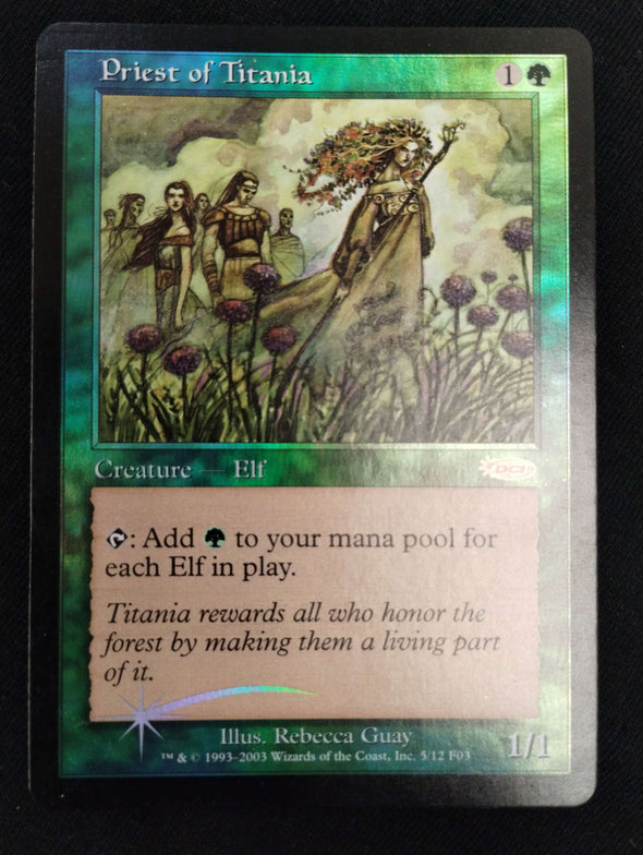 Priest of Titania - FNM Promo - Foil - Damaged